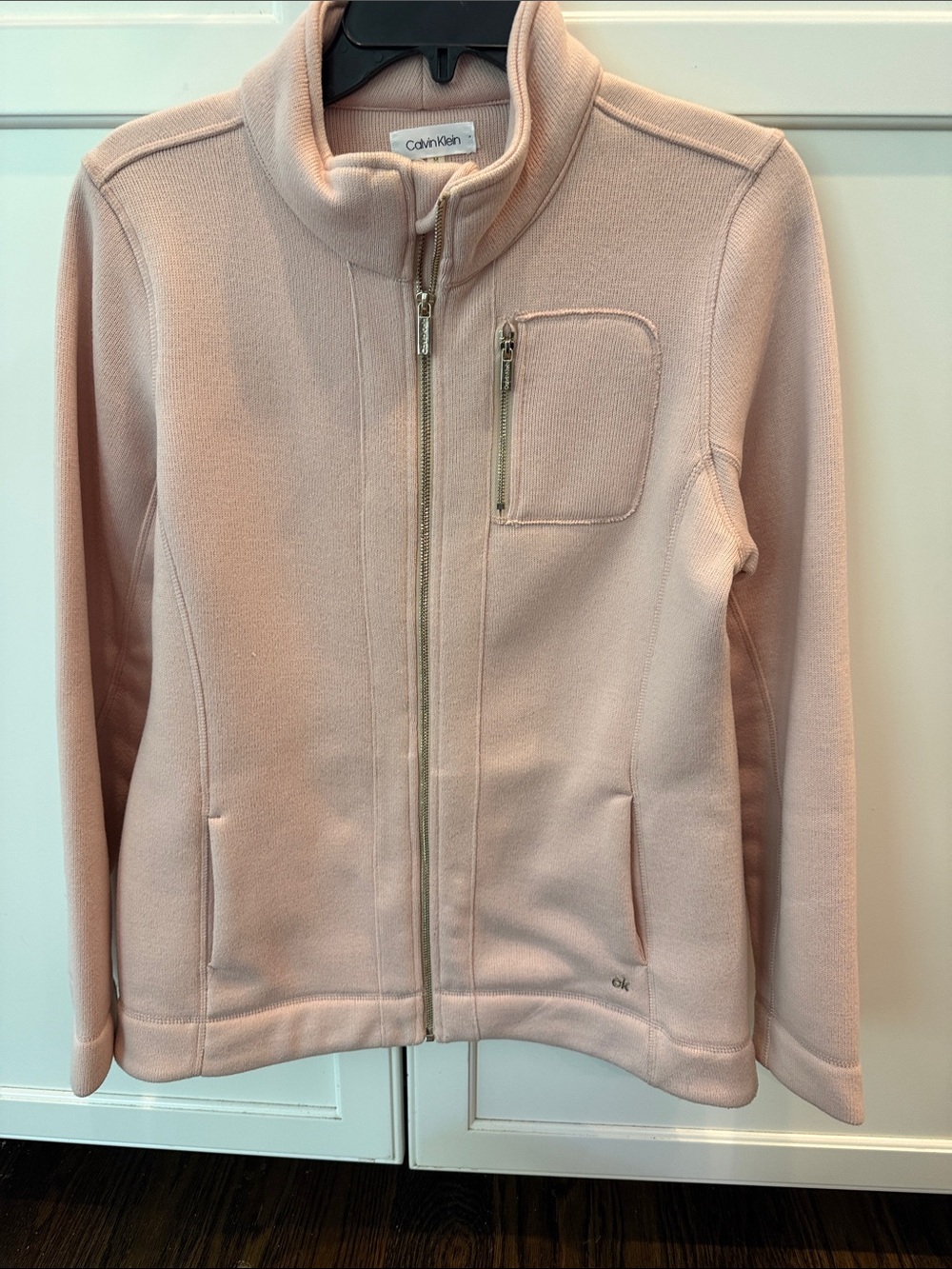Calvin Klein Blush Pink Teddy Zip-Front Jacket